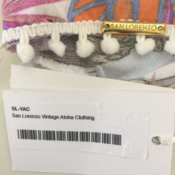 San Lorenzo Bikinis NWT Crop Top Lace Up Back Sz M - Picture 5 of 8